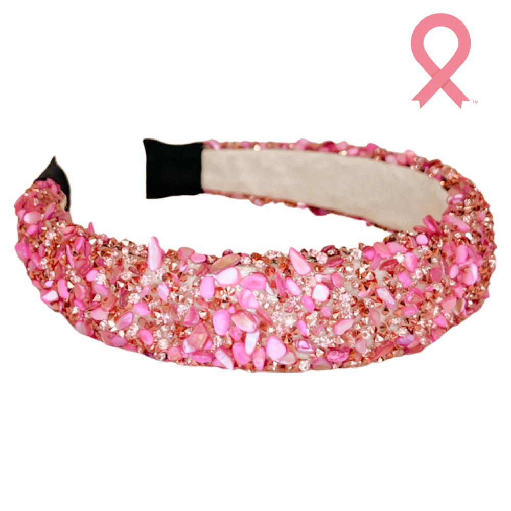 Pink Glitter Headwrap Antique Rose Pink + Gold Sequin Headwrap Headband Turban  main image 4