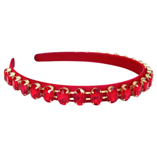 Thin Rhinestone Headband in Red | Headbands of Hope  display picture 1