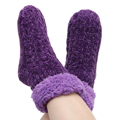 Snoozies! Women's Chennille Sherpa Shortie Socks | 4 Colors To Choose From