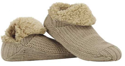 Snoozies! Women's Multi Stitch Microcrew Cable Sherpa Socks