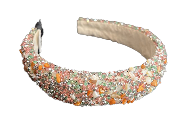 All That Glitters Headband Peach Green Silver by Headbands of Hope