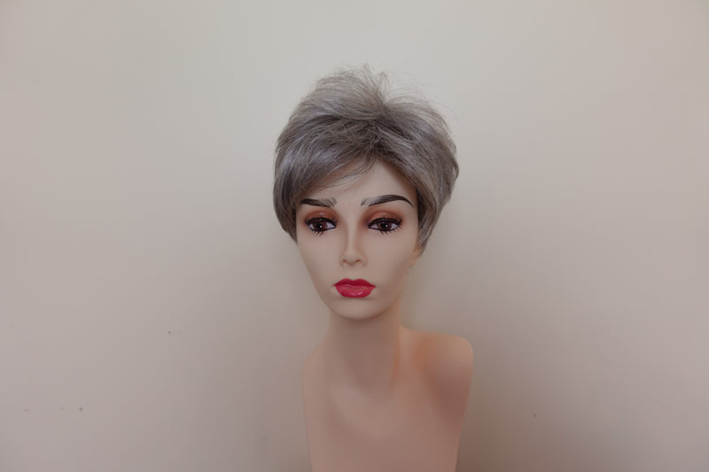 Estetica Sample Wigs | Machine Made Cap - 1 | Synthetic | Short | Straight | Sandy Silverish Gray