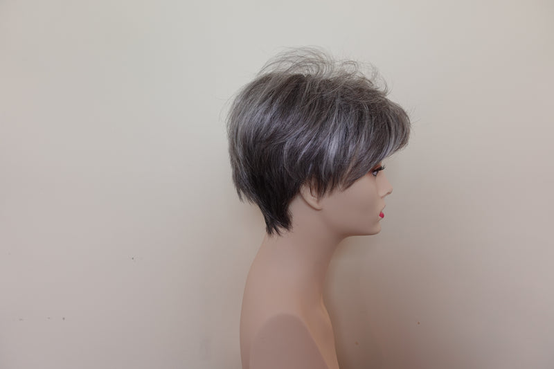 Estetica Sample Wigs | Machine Made Cap - 1 | Synthetic | Short | Straight | Sandy Silverish Gray