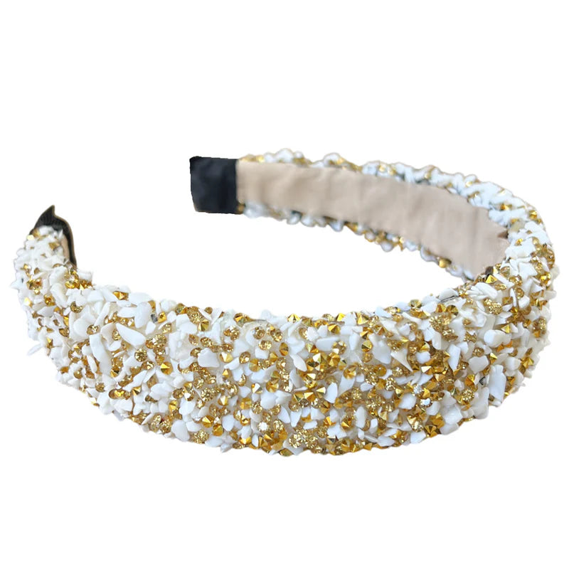 All That Glitters Headband in Glitter Cream & Gold by Headbands of Hope