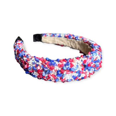 All That Glitters Headband in Red White Blue by Headbands of Hope