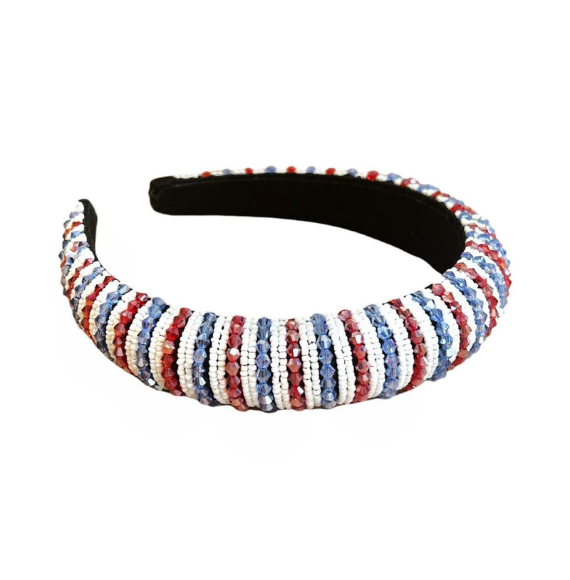 Traditional Beaded Headband Red White Blue by Headbands of Hope
