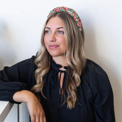 All That Glitters Headband in Glitter Red & Green by Headbands of Hope | CHRISTMAS COLORS