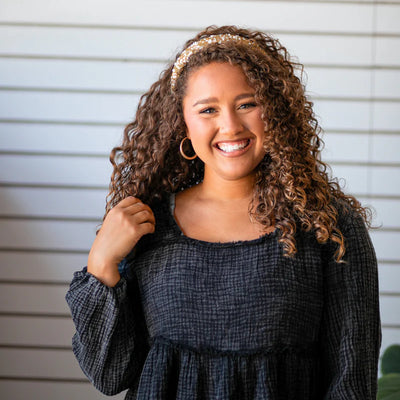 All That Glitters Headband in Glitter Cream & Gold by Headbands of Hope