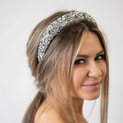 All That Glitters Headband in Glitter Silver by Headbands of Hope