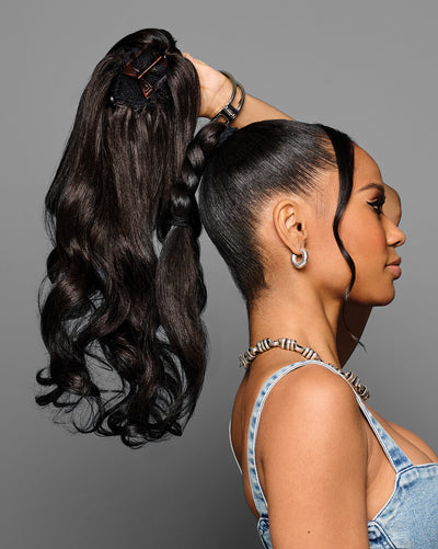 21" Lux Curls Claw Clip Pony by Kim Kimble Step 2