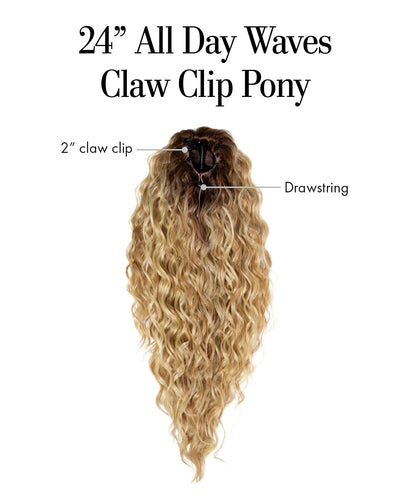 24" All Day Waves Claw Clip Pony Construction by Kim Kimble