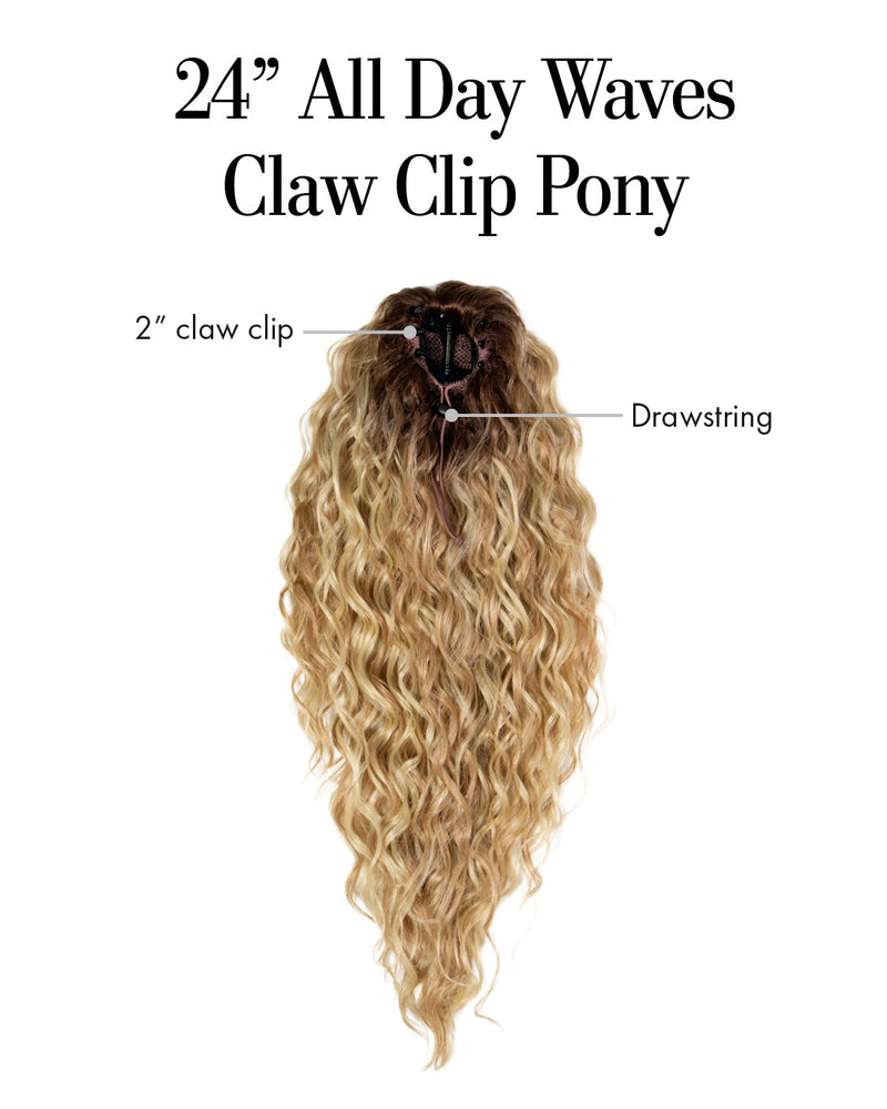 24" All Day Waves Claw Clip Pony Construction by Kim Kimble