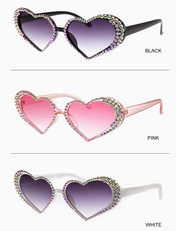Sunglasses | Queen of Hearts Crystal Glam | UV400 Lens Protection