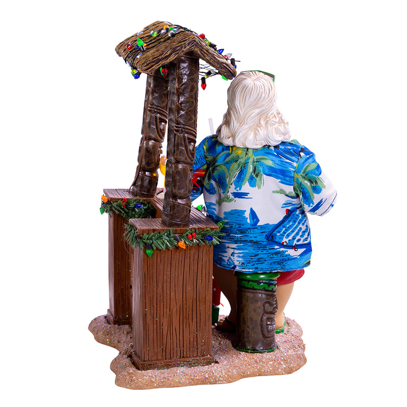 Kurt Adler 11" Fabriché™ Beach Santa Sitting At Tiki Bar