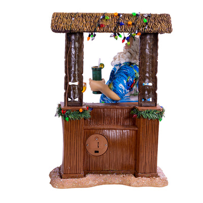 Kurt Adler 11" Fabriché™ Beach Santa Sitting At Tiki Bar