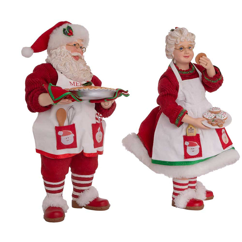 Kurt Adler 10.5" Fabriché™ Mr. and Mrs. Claus Dessert Set, 2-Piece Set