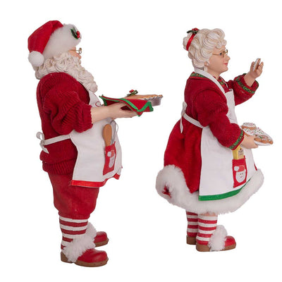 Kurt Adler 10.5" Fabriché™ Mr. and Mrs. Claus Dessert Set, 2-Piece Set