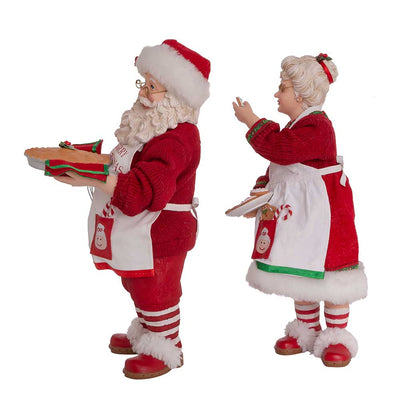 Kurt Adler 10.5" Fabriché™ Mr. and Mrs. Claus Dessert Set, 2-Piece Set