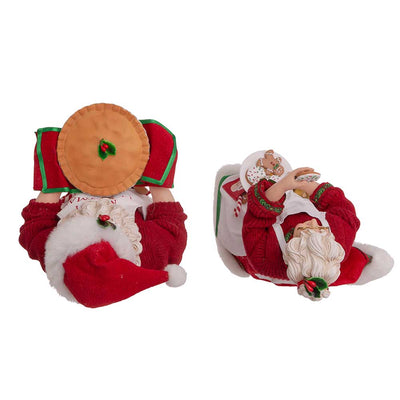 Kurt Adler 10.5" Fabriché™ Mr. and Mrs. Claus Dessert Set, 2-Piece Set