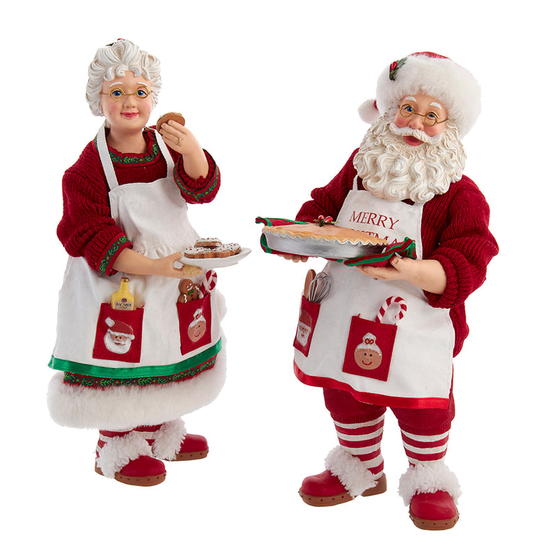Kurt Adler 10.5" Fabriché™ Mr. and Mrs. Claus Dessert Set, 2-Piece Set