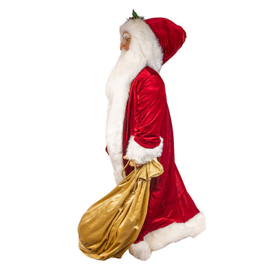 Kurt Adler 40" Jacqueline Kent Traditional Santa With Bag