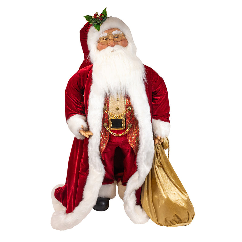 Kurt Adler 40" Jacqueline Kent Traditional Santa With Bag