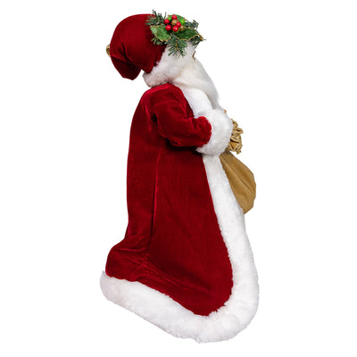 Kurt Adler 17" Jacqueline Kent Traditional Red Santa With Bag