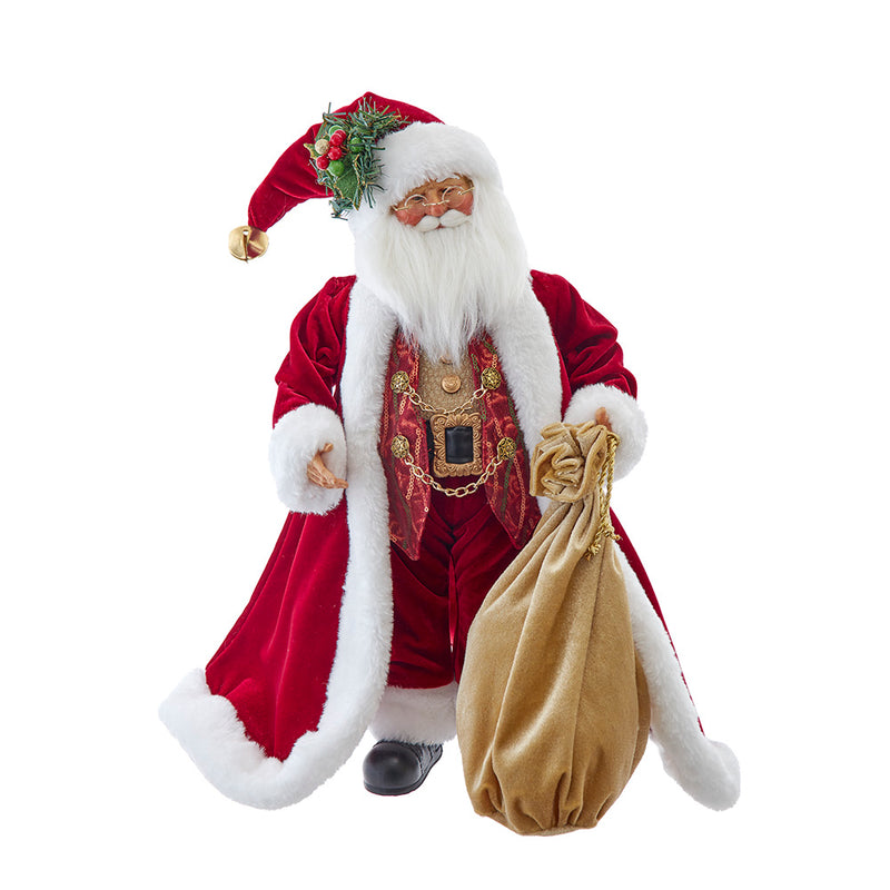 Kurt Adler 17" Jacqueline Kent Traditional Red Santa With Bag