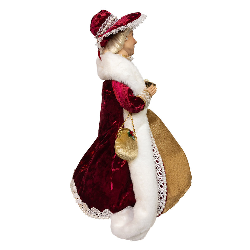 Kurt Adler 17" Jacqueline Kent Red & Gold Mrs. Claus Table Piece
