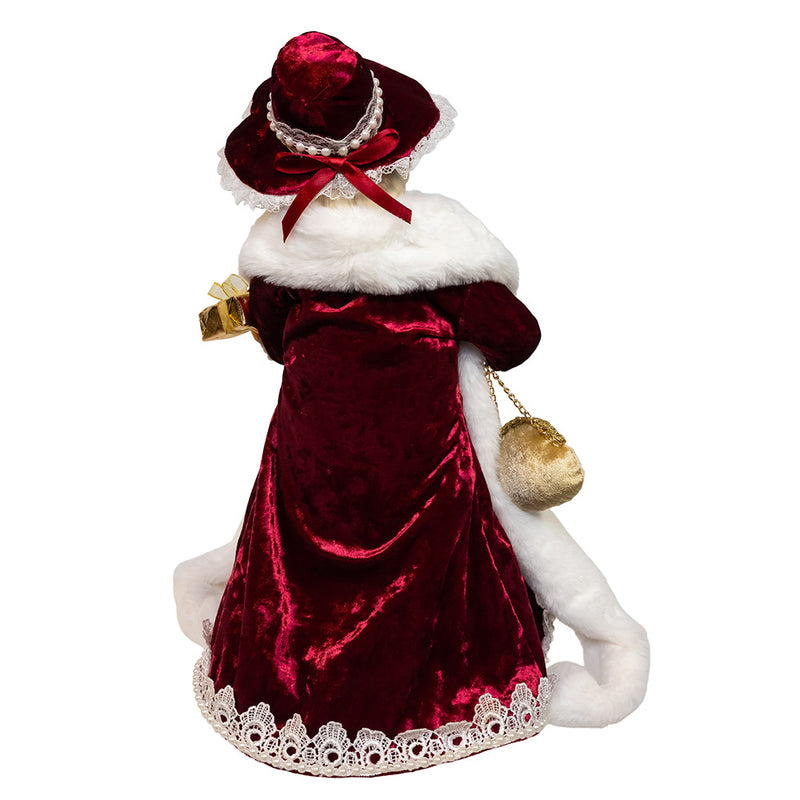 Kurt Adler 17" Jacqueline Kent Red & Gold Mrs. Claus Table Piece
