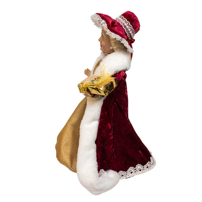 Kurt Adler 17" Jacqueline Kent Red & Gold Mrs. Claus Table Piece