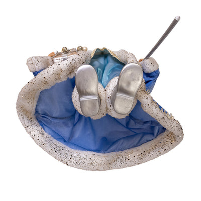 Kurt Adler 18" KSA Kringles Blue & Platinum Santa