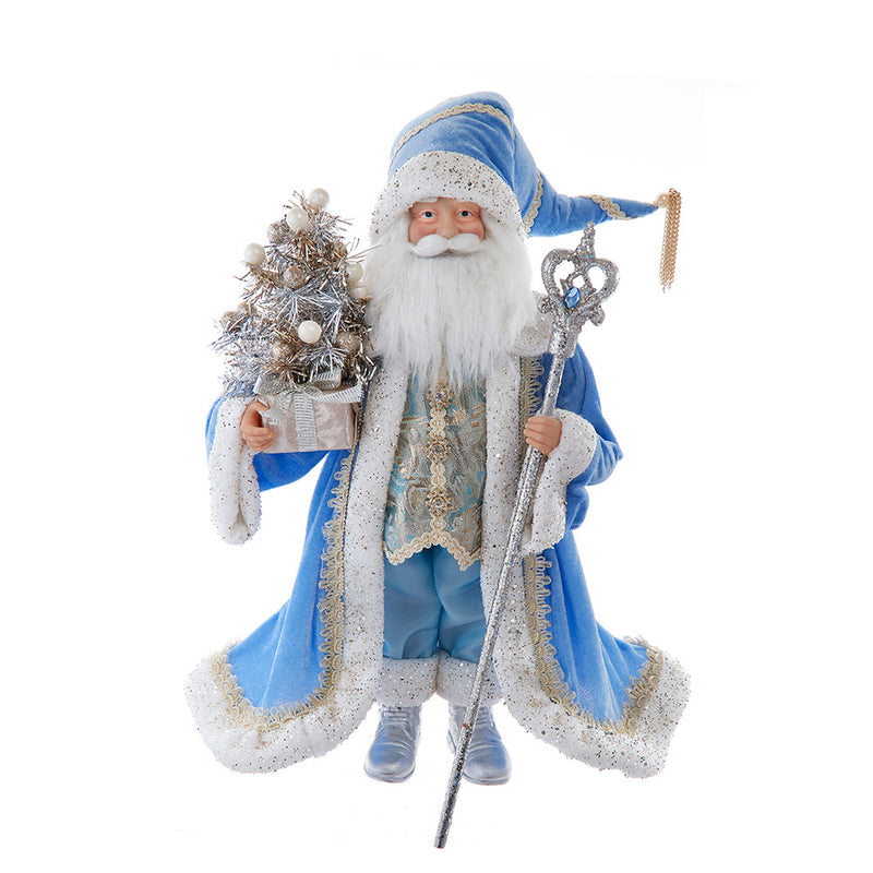 Kurt Adler 18" KSA Kringles Blue & Platinum Santa
