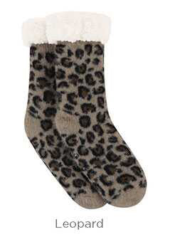 Snoozies! Women's Animal Trop Sherpa Tall Socks | Choice of 3 Animal Prints