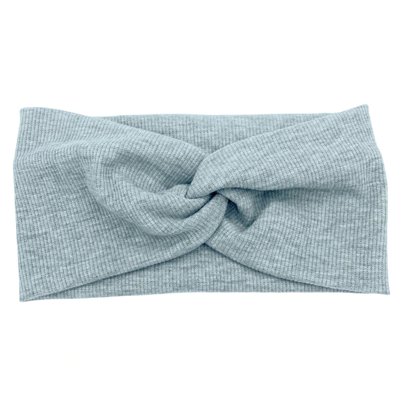 Lush Ribbed Twist Turban Headband | Grey | Headbands of Hope