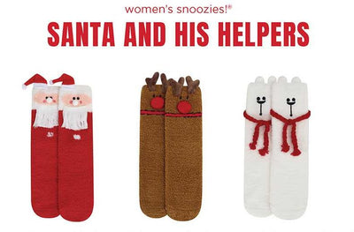Santa & His Helpers Cozy Winter Critters | Women's Snoozies!® | Yarn Socks | Christmas Collection 2022