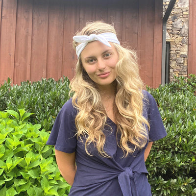 Solid White Knotted Tie Headband | Headbands of Hope