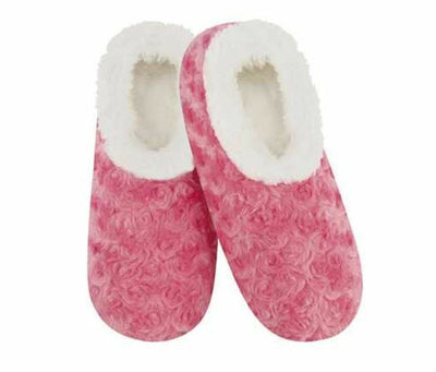 Spring is Blooming Rose Women's Soft Faux Fur Snoozies!® Slippers